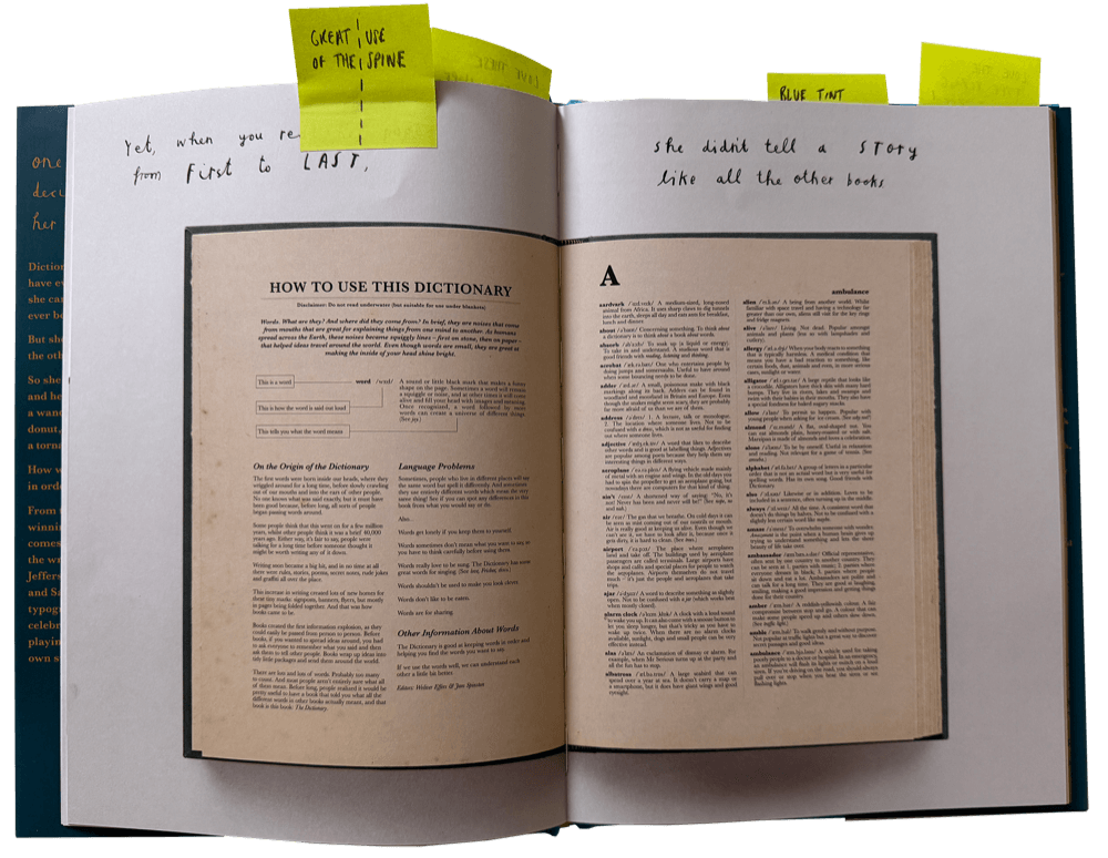 Spread from The Dictionary Story