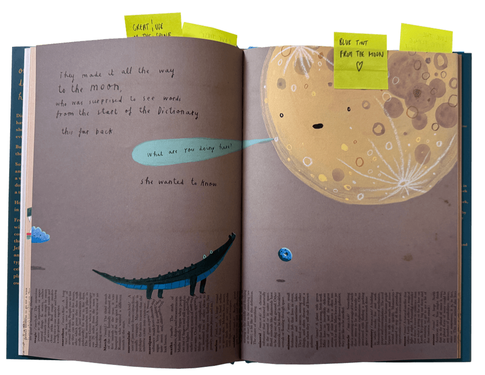Spread from The Dictionary Story