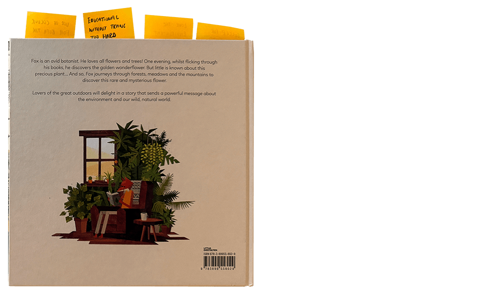 Back cover of The Mystery of the Golden Wonderflower